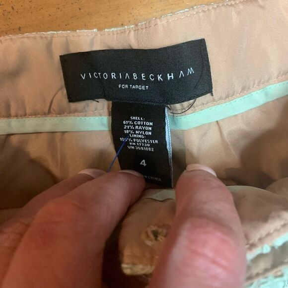 Victoria Beckham Mint Green Eyelet Shorts size 4 - Picture 4 of 10